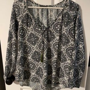 Women’s chiffon blouse deep green and white
